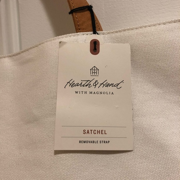 Hearth Hand Magnolia White Leather Satchel Bag - Picture 3 of 5